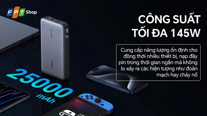 so sánh sạc dự phòng Ugreen và Baseus 6