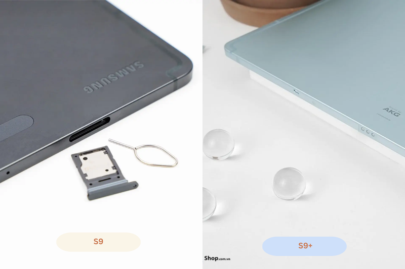 Galaxy Tab S9 Plus có thân máy lớn hơn