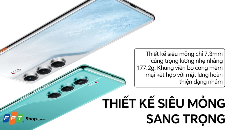 TECNO Camon 40 có thiết kế mỏng nhẹ và sang trọng