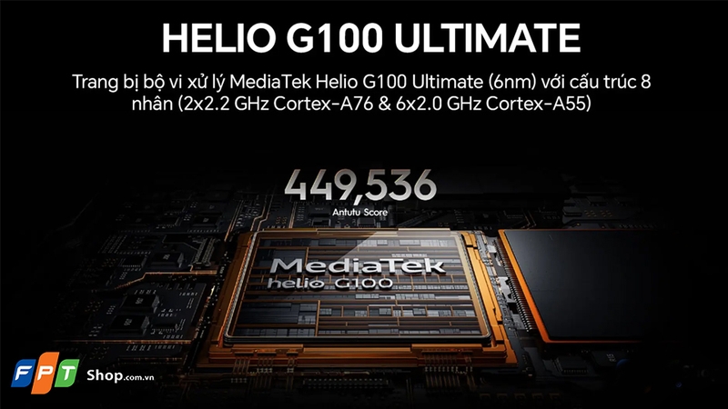 TECNO Camon 40 sử dụng bộ vi xử lý Helio G100 Ultimate