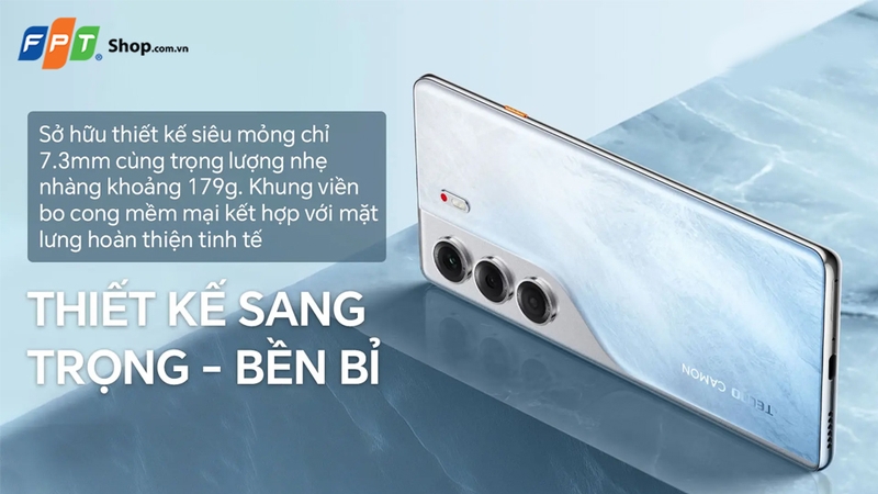 Màn hình Camon 40 Pro thiết kế cong ở các cạnh