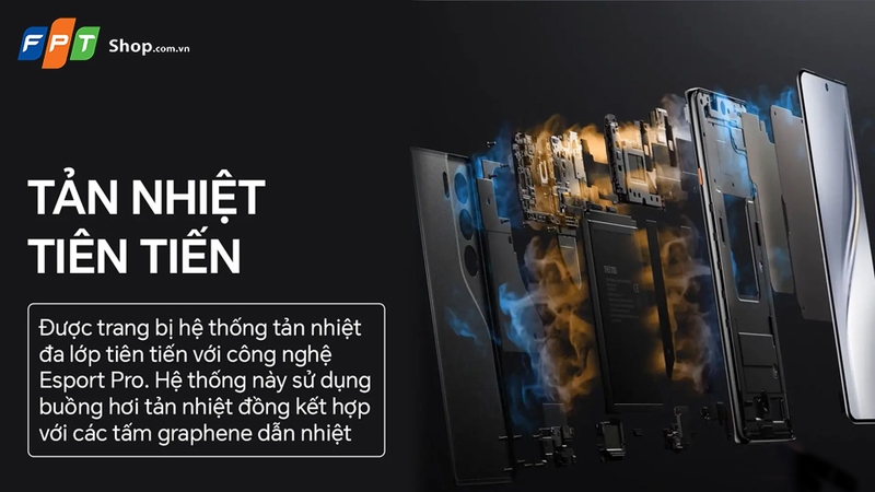 Tecno Camon 40 Pro được trang bị tản nhiệt đa lớp Esport Pro tiên tiến