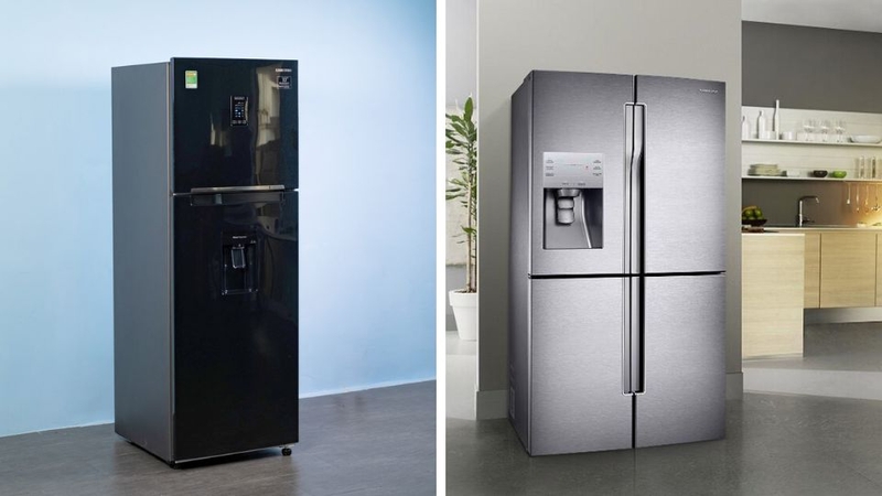 so s&aacute;nh tủ lạnh 2 c&aacute;nh v&agrave; tủ lạnh 4 c&aacute;nh Samsung 4