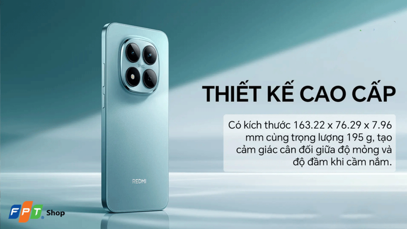 Redmi Note 15 Pro 5G sở hữu thiết kế mỏng nhẹ hơn