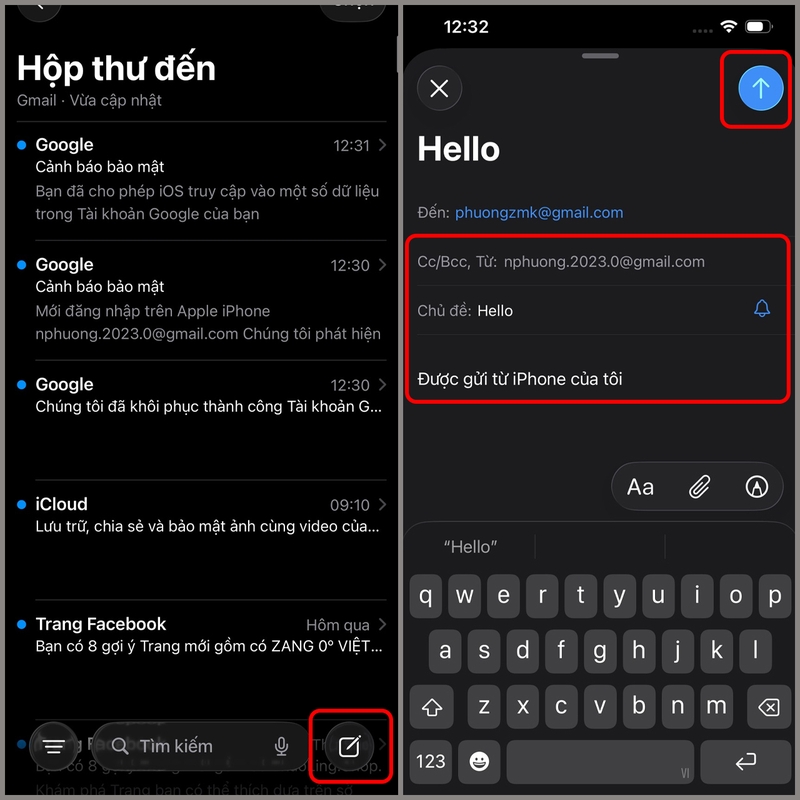 Soạn email trong ứng dụng Mail trên iPhone - hình 4