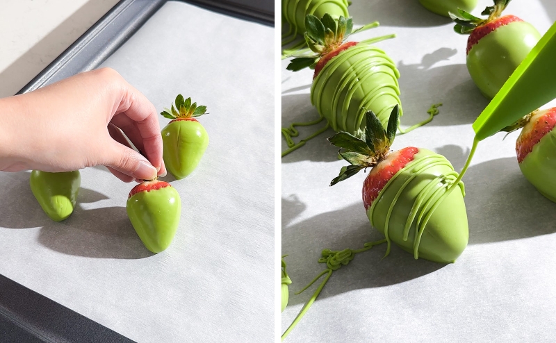 Socola truffle matcha trà xanh nhân dâu tây 6