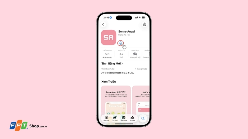 Nhấn nút Nhận (Get)