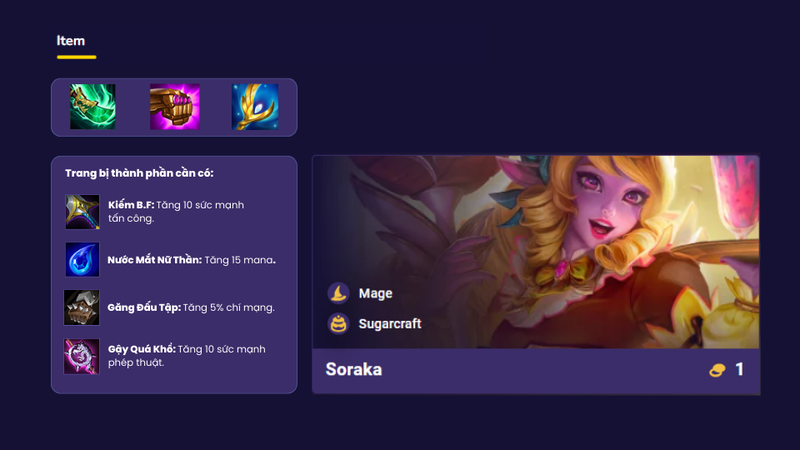 Trang bị mạnh nhất cho Soraka mùa 12 DTCL
