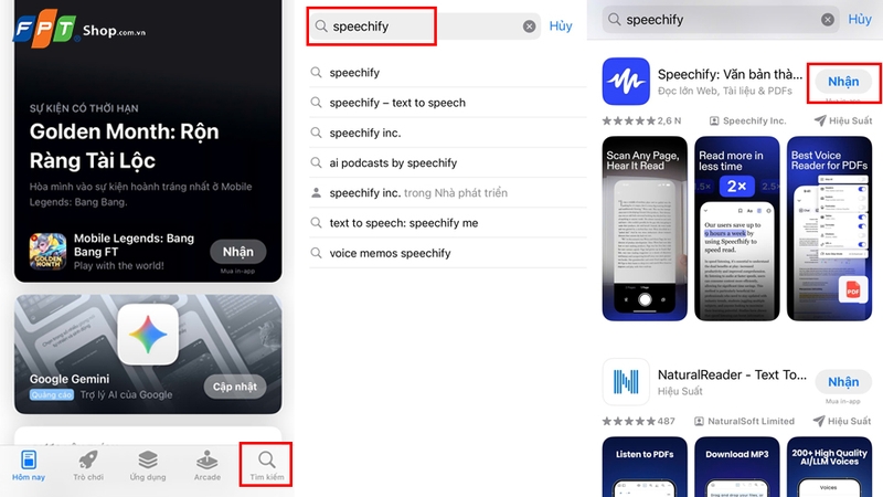 Các bước tải xuống Speechify