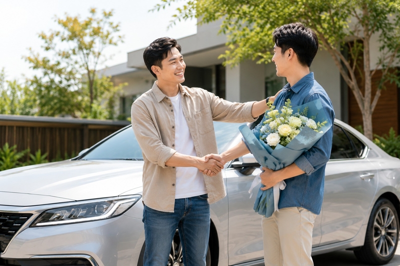 Caption chúc mừng bạn bè tậu xế hộp
