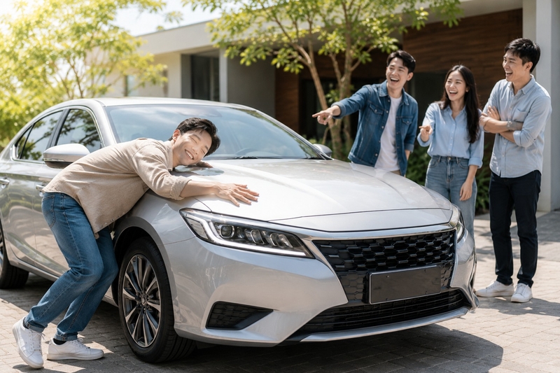 Status mua xe mới hài hước và bá đạo