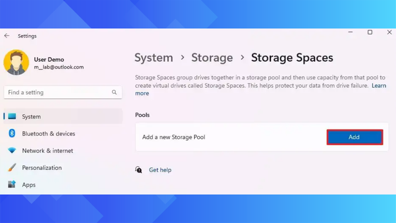Hướng dẫn chi tiết 9 bước tạo Pool và Storage Space trên Windows bước 3