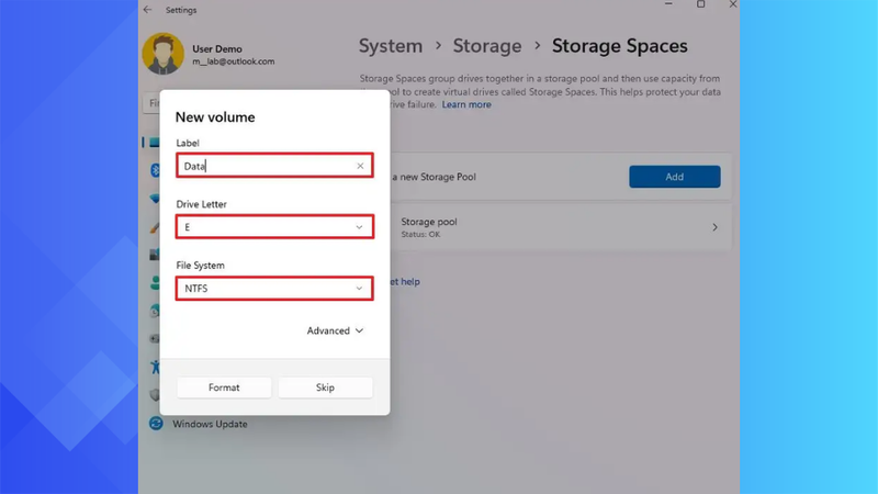 Hướng dẫn chi tiết 9 bước tạo Pool và Storage Space trên Windows bước 6