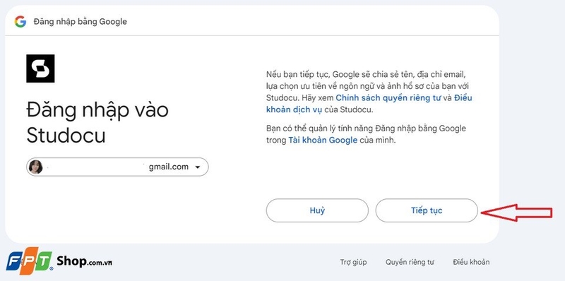 Chọn bước đăng nhập thông tin chính xác