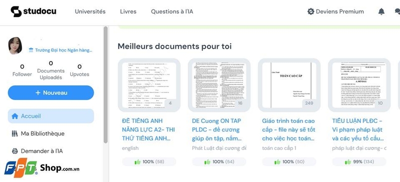 Trang giao diện chính của nền tảng