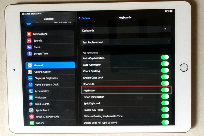 Sử dụng văn bản dự đoán trên iPad (3)