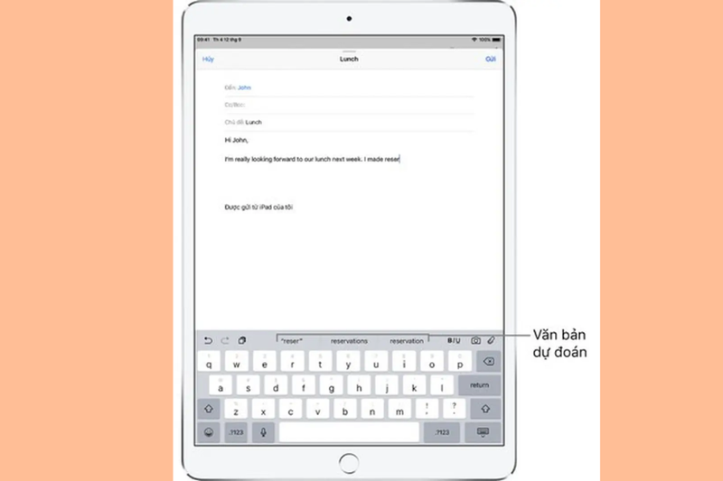 Sử dụng văn bản dự đoán trên iPad (4)