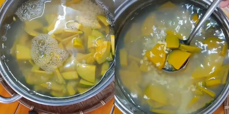 sữa bí đỏ đậu xanh (ảnh 6)