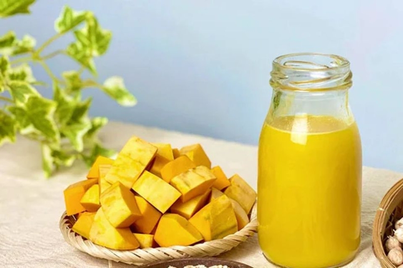 sữa bí đỏ đậu xanh (ảnh 8)