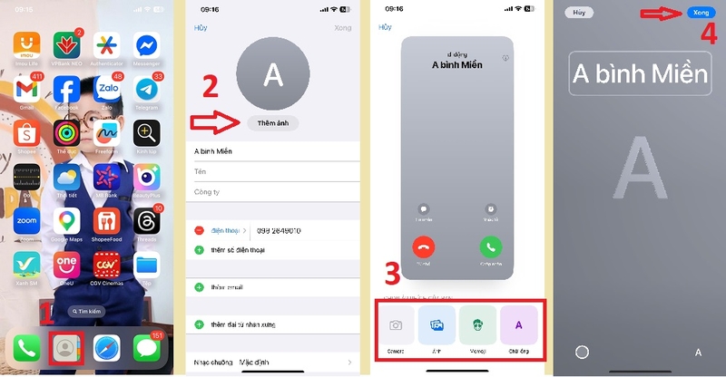 Sửa thông tin liên hệ trong ứng dụng Danh bạ trên iPhone 4