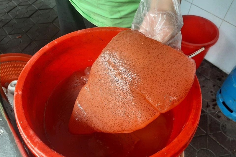 Sơ chế sạch sứa đỏ