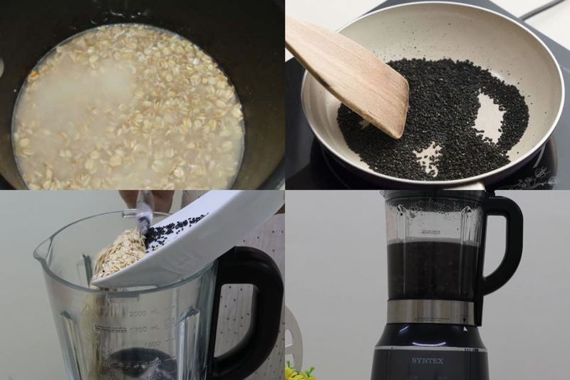 Cách chế biến sữa hạt yến mạch mè đen