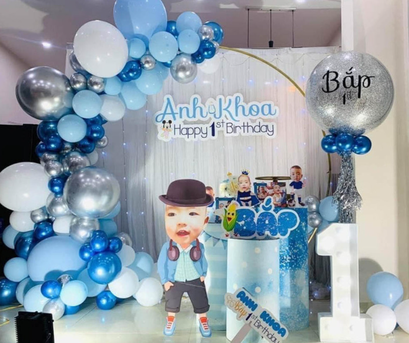 Trang trí sinh nhật cho bé trai theo màu sắc