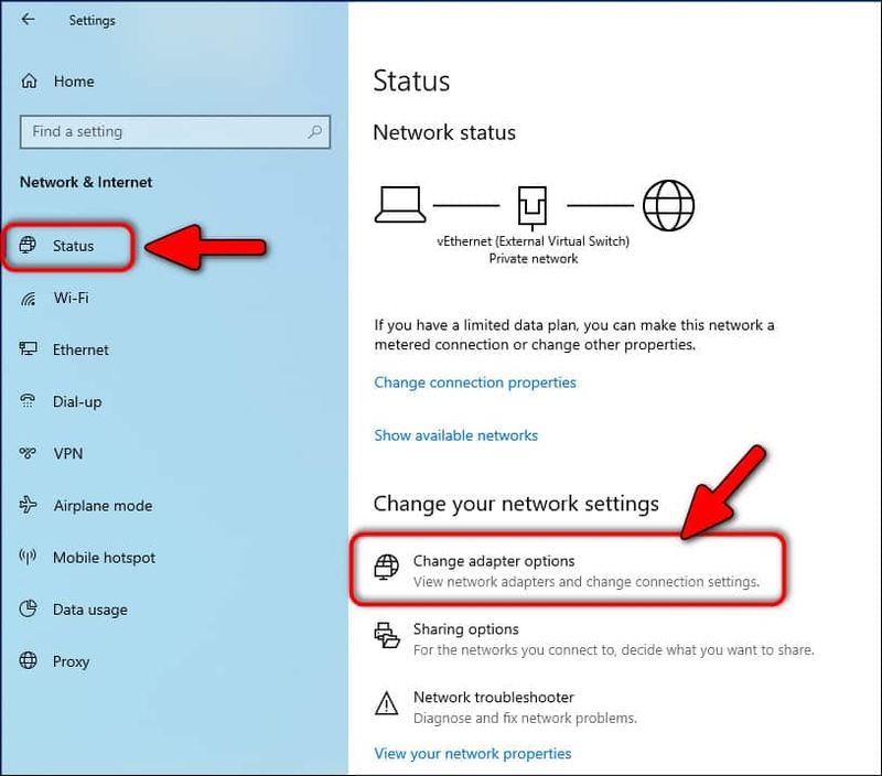 Kích hoạt lại kết nối mạng Ethernet