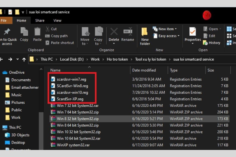 Thêm lại file registry phù hợp với phiên bản Windows