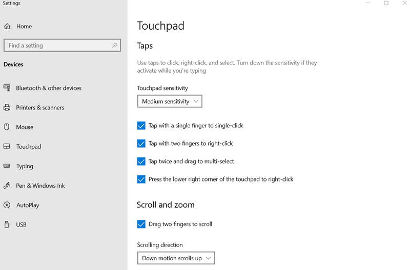 chinh do nhay cua touchpad