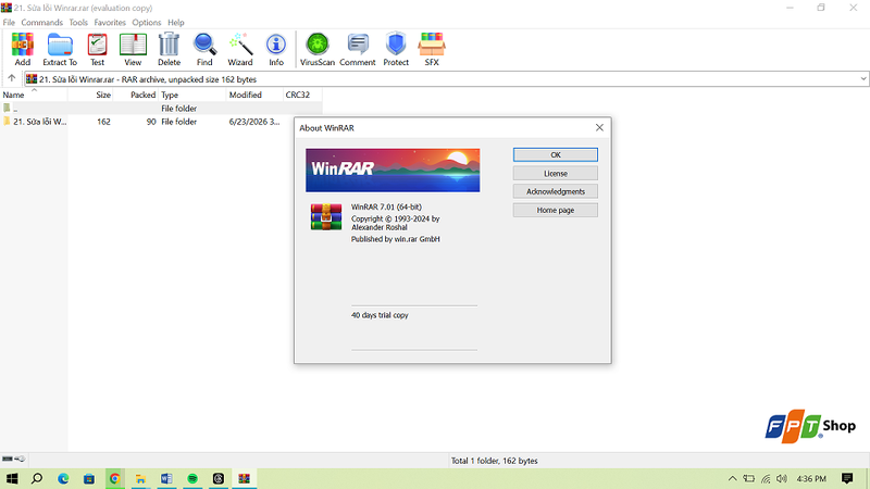 Cập nhật WinRAR lên phiên bản mới nhất