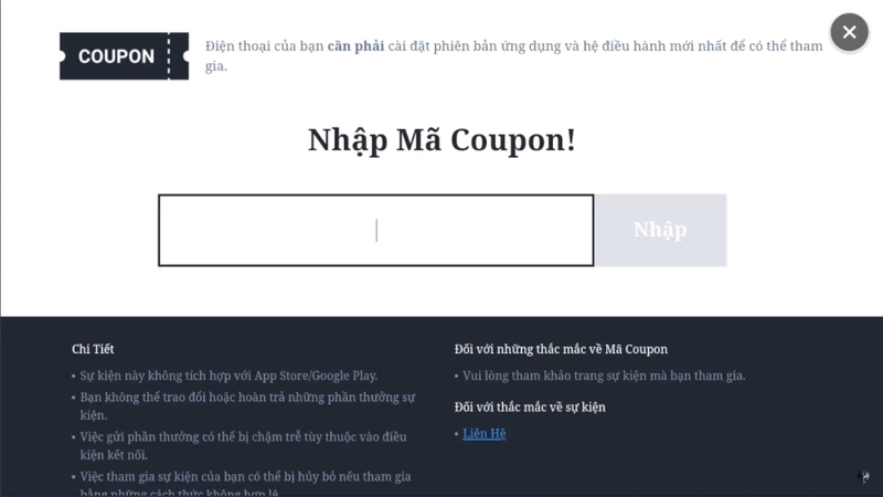 Nhập code ở chỗ Nhập Mã Coupon