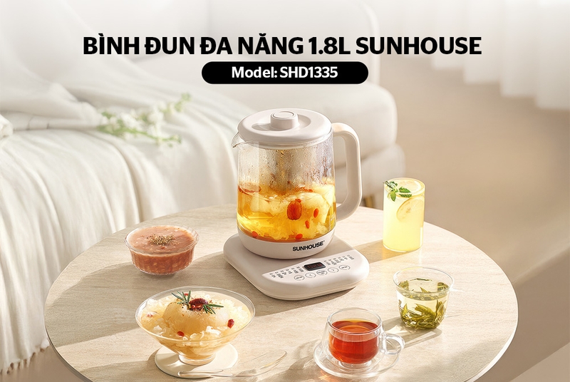 Bình đun siêu tốc thủy tinh Sunhouse 1.8 lít SHD1335 - hình 1
