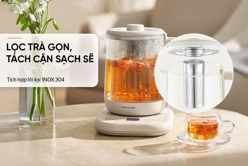 Bình đun siêu tốc thủy tinh Sunhouse 1.8 lít SHD1335 - hình 8