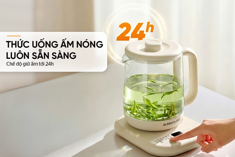 Bình đun siêu tốc thủy tinh Sunhouse 1.8 lít SHD1335 - hình 6