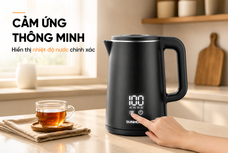 Bình đun siêu tốc inox 2 lớp Sunhouse 1.8 lít SHD1380 - hình 5