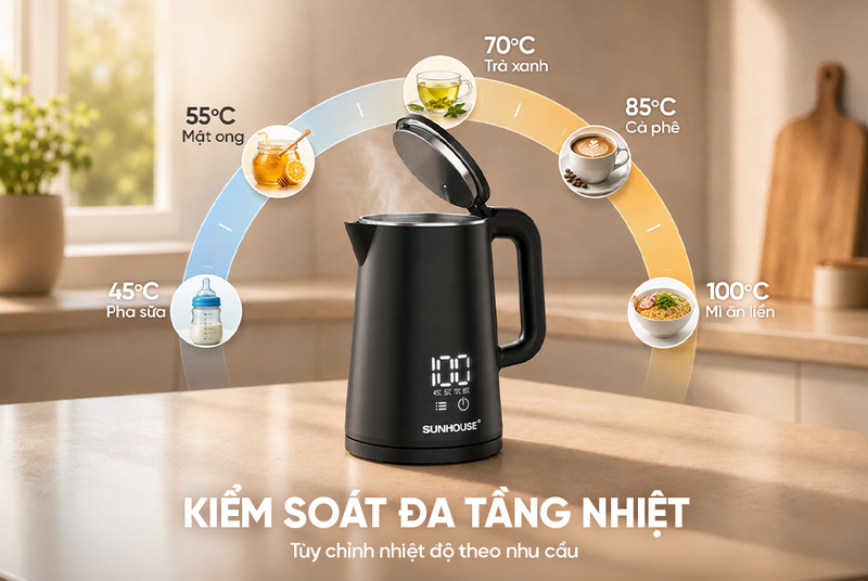 Bình đun siêu tốc inox 2 lớp Sunhouse 1.8 lít SHD1380 - hình 6