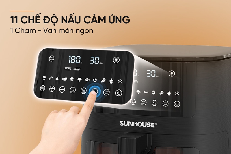 Nồi chiên không dầu điện tử Sunhouse 8 lít SHD4081 - hình 6
