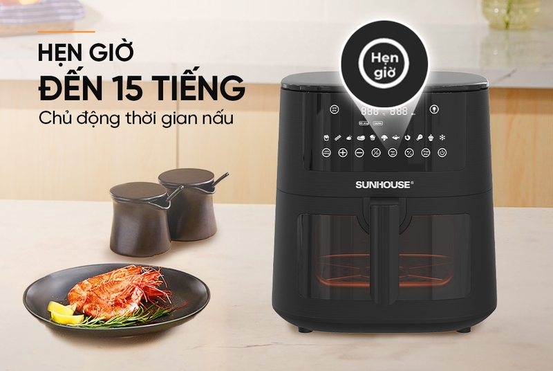 Nồi chiên không dầu điện tử Sunhouse 8 lít SHD4081 - hình 7