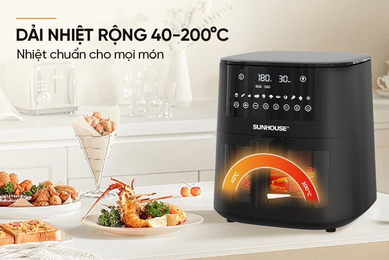 Nồi chiên không dầu điện tử Sunhouse 8 lít SHD4081 - hình 5