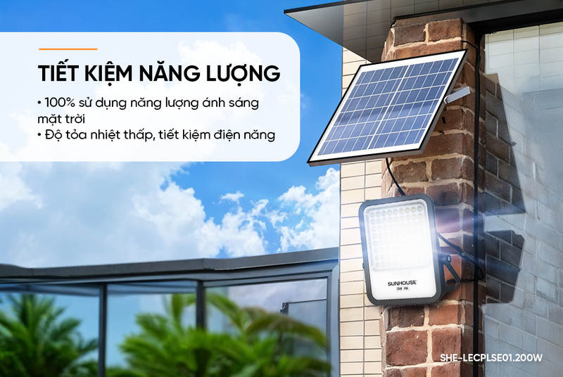 Đèn pha năng lượng mặt trời Sunhouse Eco SHE-LECPLSE01.200W - hình 3