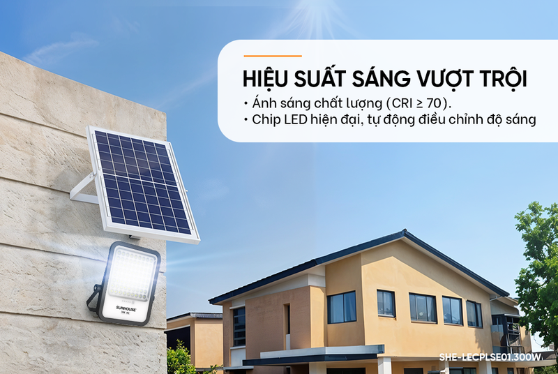 Đèn pha năng lượng mặt trời Sunhouse Eco SHE-LECPLSE01.300W - hình 5