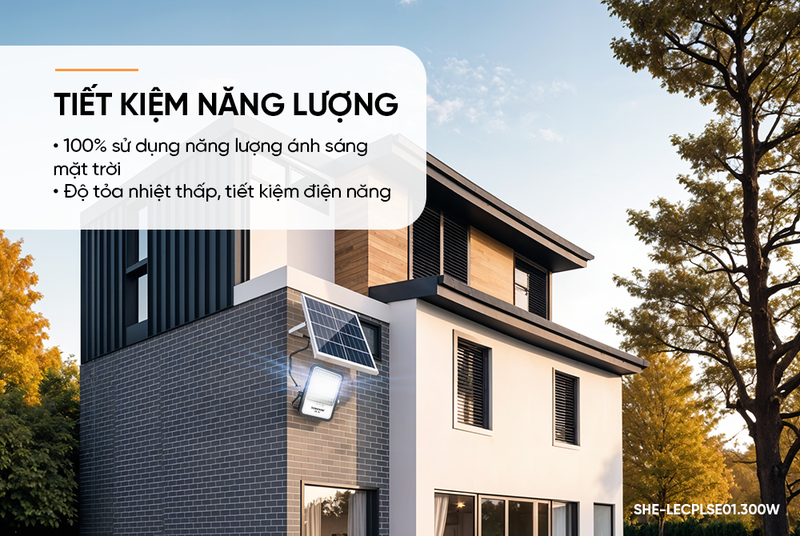 Đèn pha năng lượng mặt trời Sunhouse Eco SHE-LECPLSE01.300W - hình 3