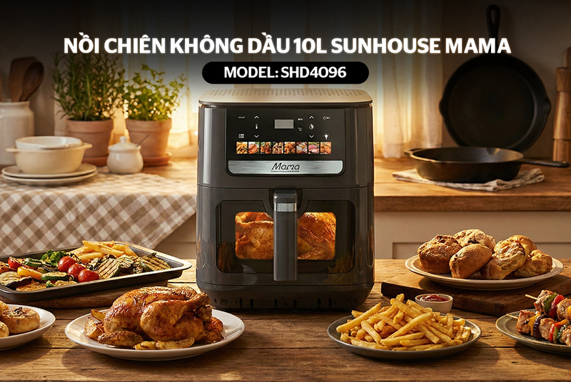 Nồi chiên không dầu điện tử Sunhouse Mama 10 lít SHD4096 - hình 1