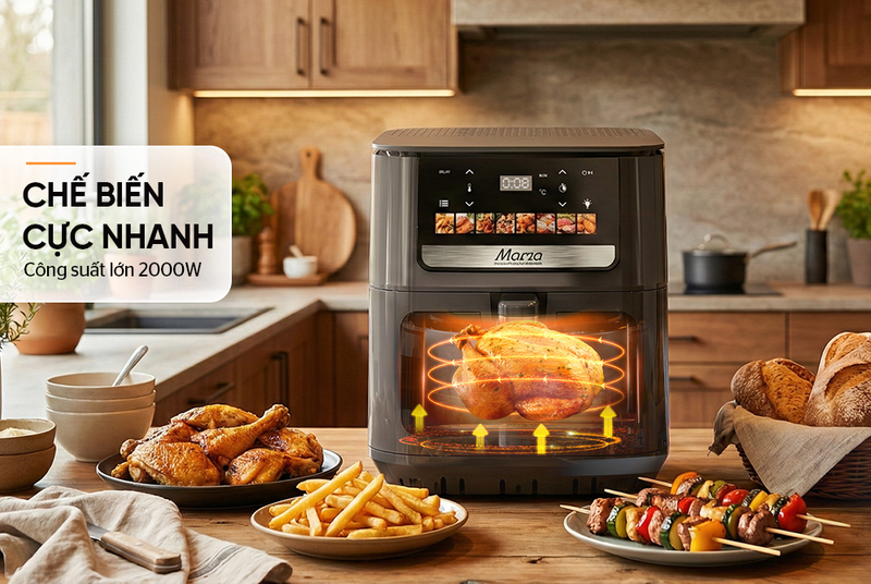 Nồi chiên không dầu điện tử Sunhouse Mama 10 lít SHD4096 - hình 5