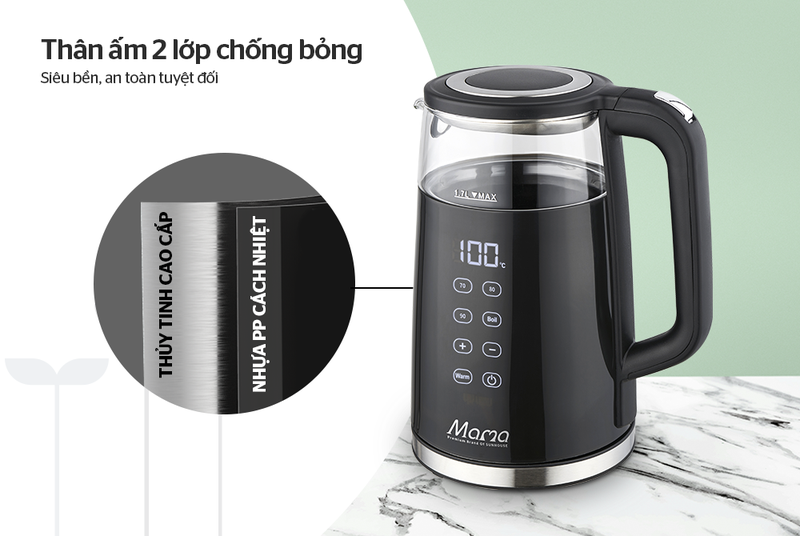 Bình đun siêu tốc thủy tinh Sunhouse Mama 1.7 lít SHD1333 - hình 3