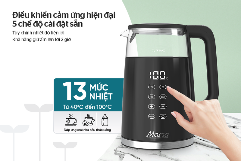 Bình đun siêu tốc thủy tinh Sunhouse Mama 1.7 lít SHD1333 - hình 5