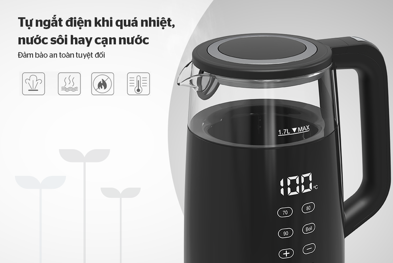 Bình đun siêu tốc thủy tinh Sunhouse Mama 1.7 lít SHD1333 - hình 8