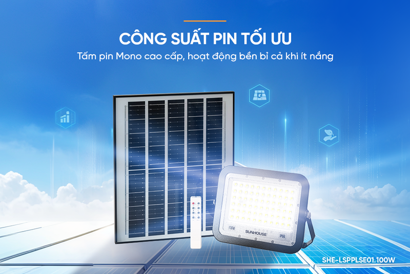 Đèn pha năng lượng mặt trời Sunhouse Spec SHE-LSPPLSE01.100W - hình 4