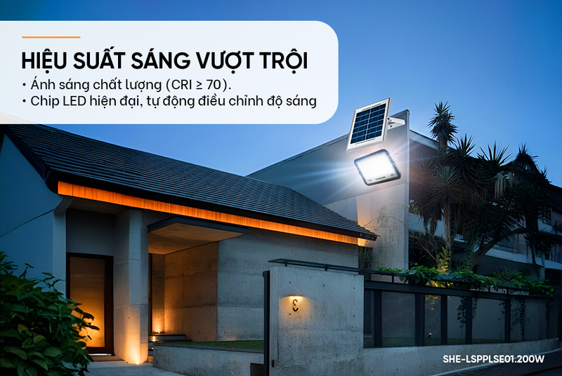 Đèn pha năng lượng mặt trời Sunhouse Spec SHE-LSPPLSE01.200W - hình 3